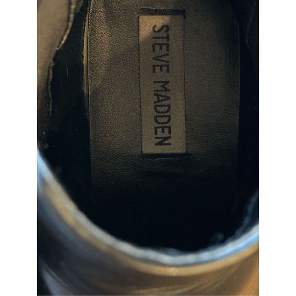 Steve Madden Black Howler Chelsea Platform Boots - Picture 7 of 9